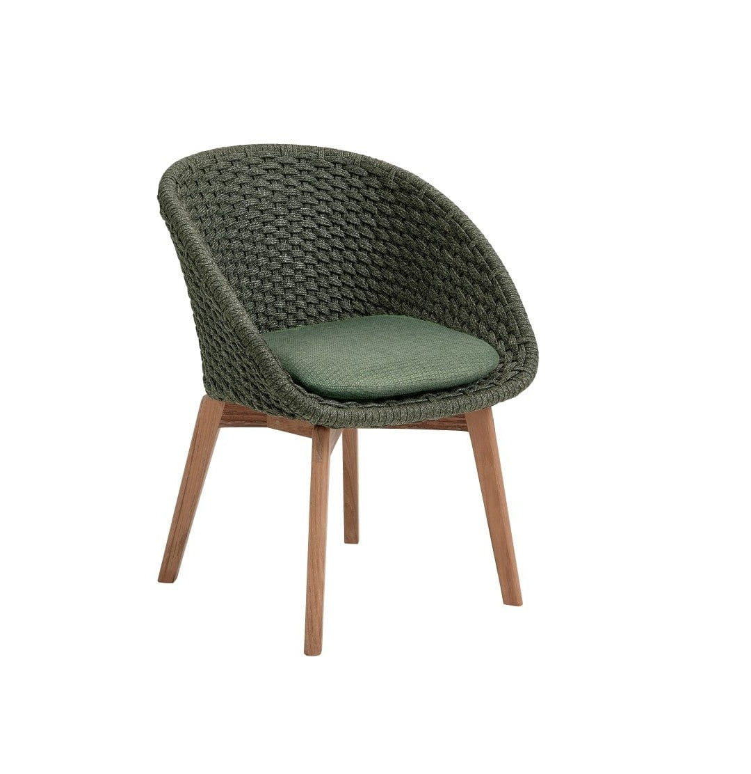 Cane-line Peacock Rope Fauteuil repas avec pieds en teck INDOOR (5454), coussin en sus