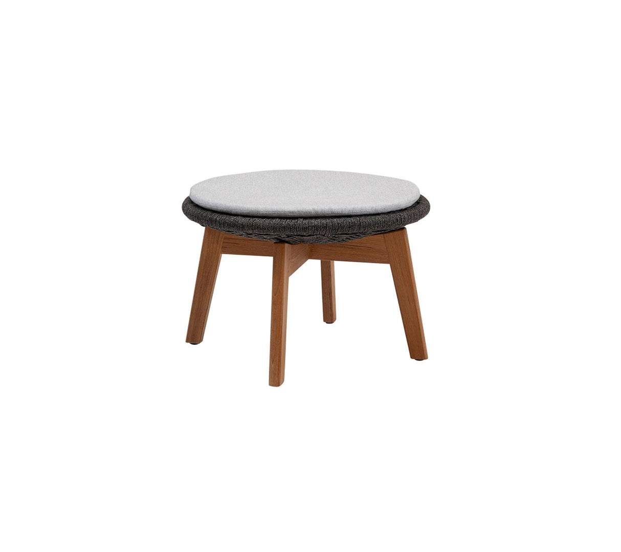 Cane-line Peacock Rope Repose-pieds/Table basse avec pieds en teck, coussin en sus (5358)