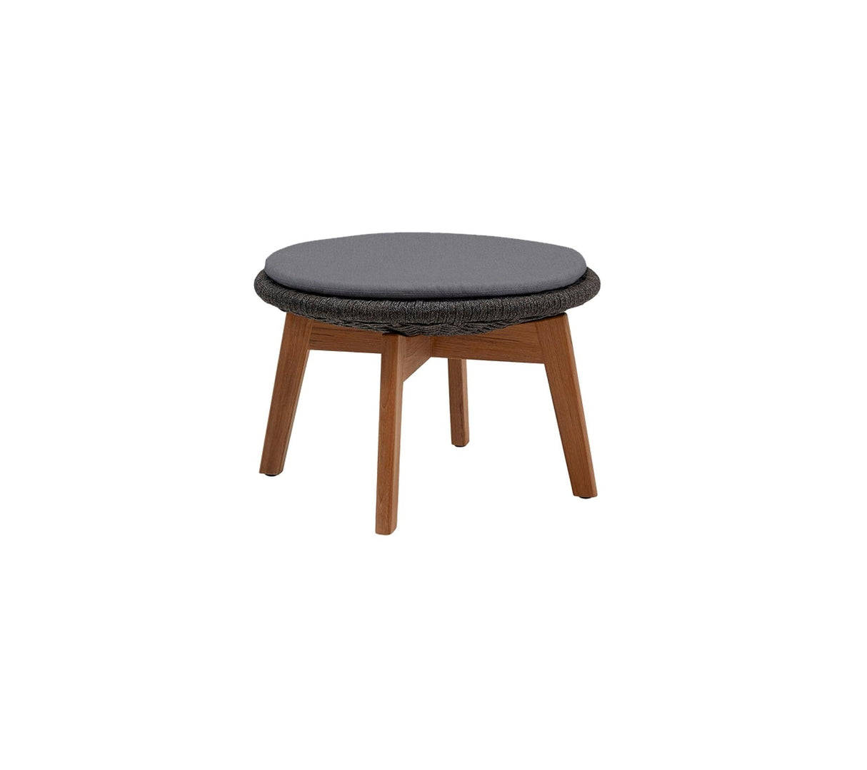 Cane-line Peacock Rope Repose-pieds/Table basse avec pieds en teck, coussin en sus (5358)