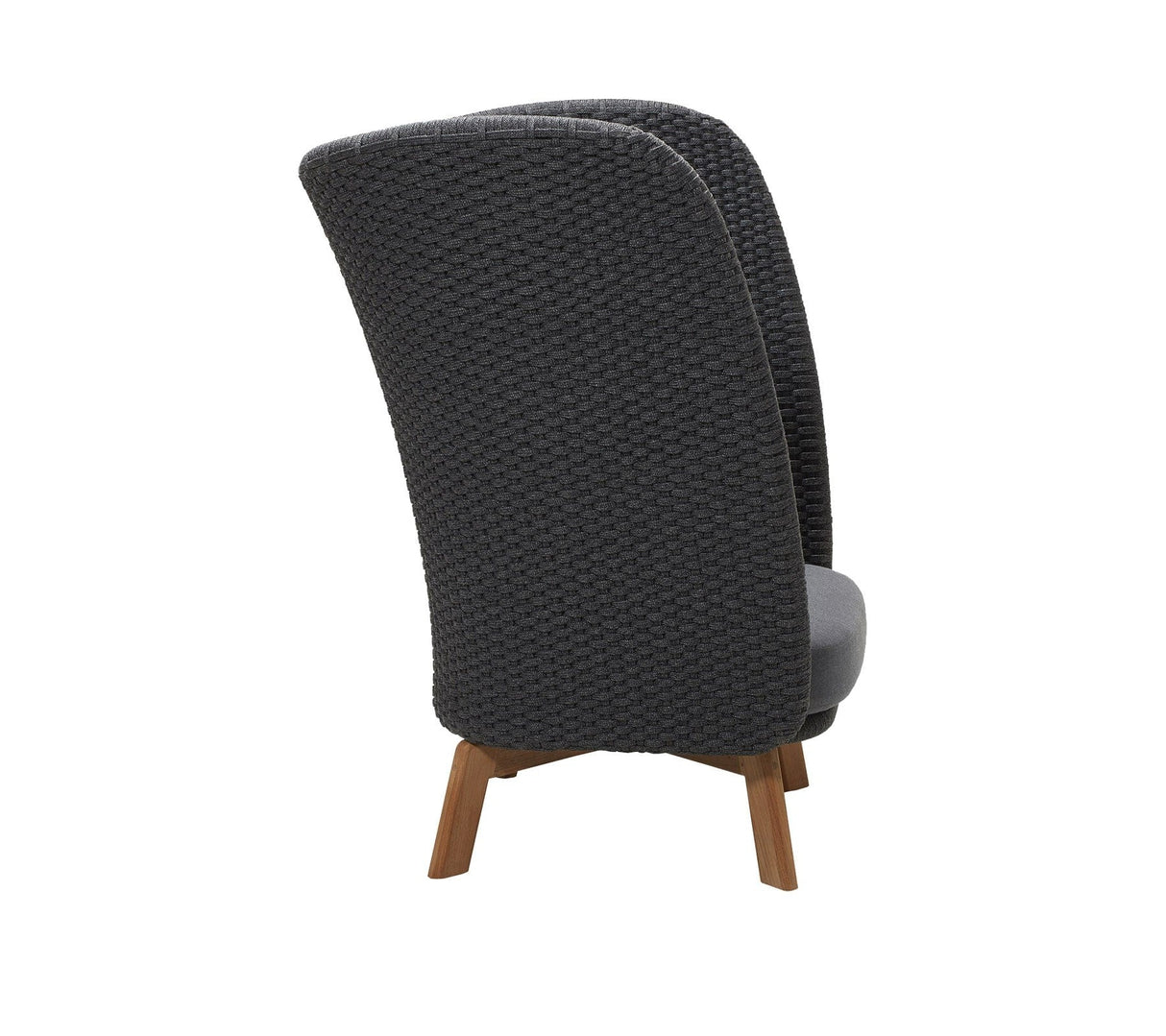 Cane-line Peacock Rope Wing Highback chair Fauteuil Lounge Haut dossier à oreilles avec pieds en teck (5460), coussins inclus