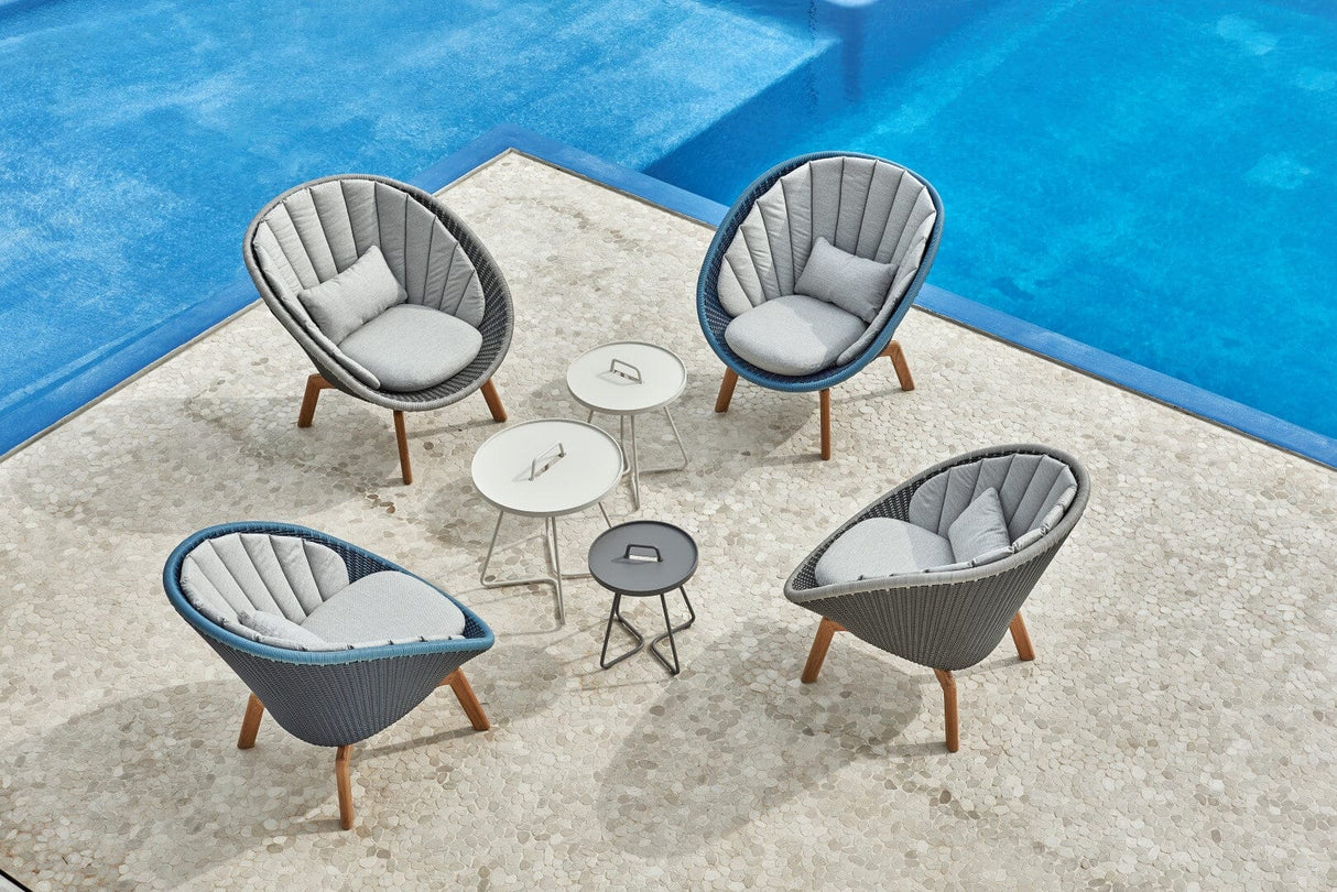Cane-line Peacock Weave Fauteuil Club Lounge avec pieds en teck (5458)