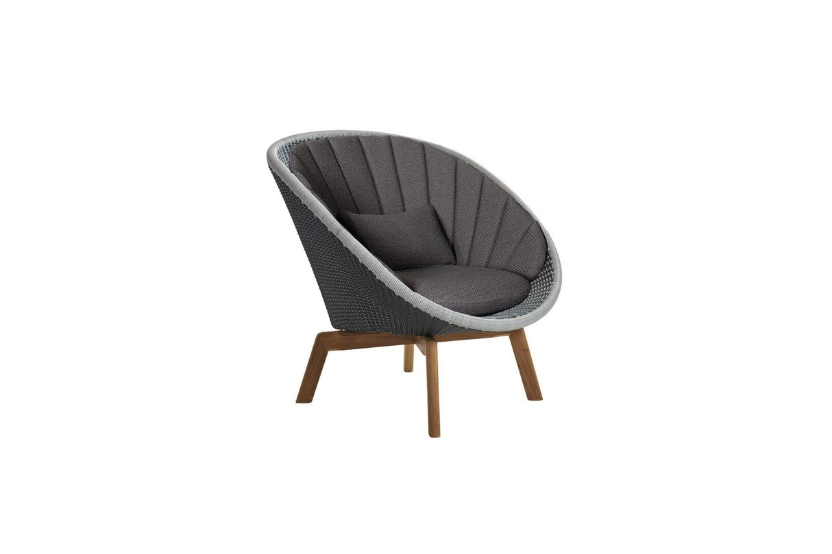 Cane-line Peacock Weave Fauteuil Club Lounge avec pieds en teck (5458)
