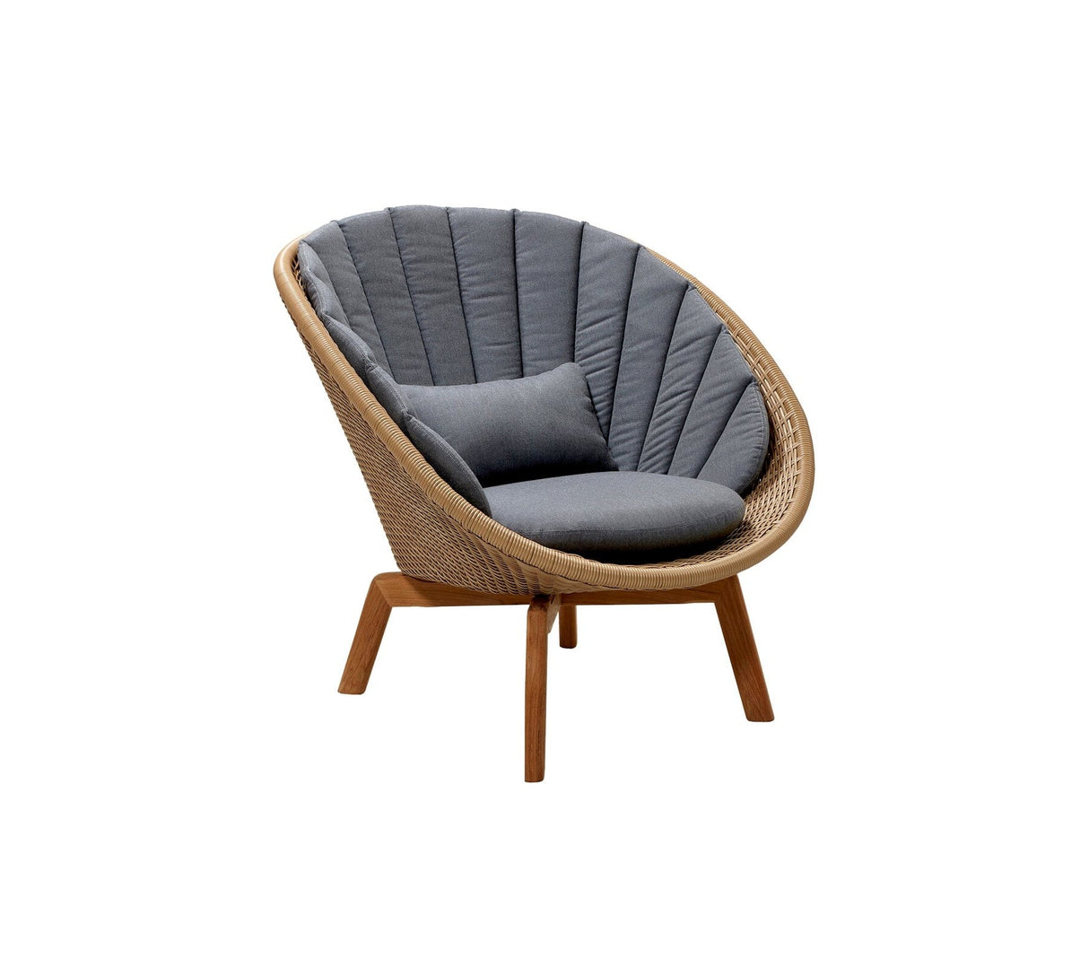 Cane-line Peacock Weave Fauteuil Club Lounge avec pieds en teck (5458)