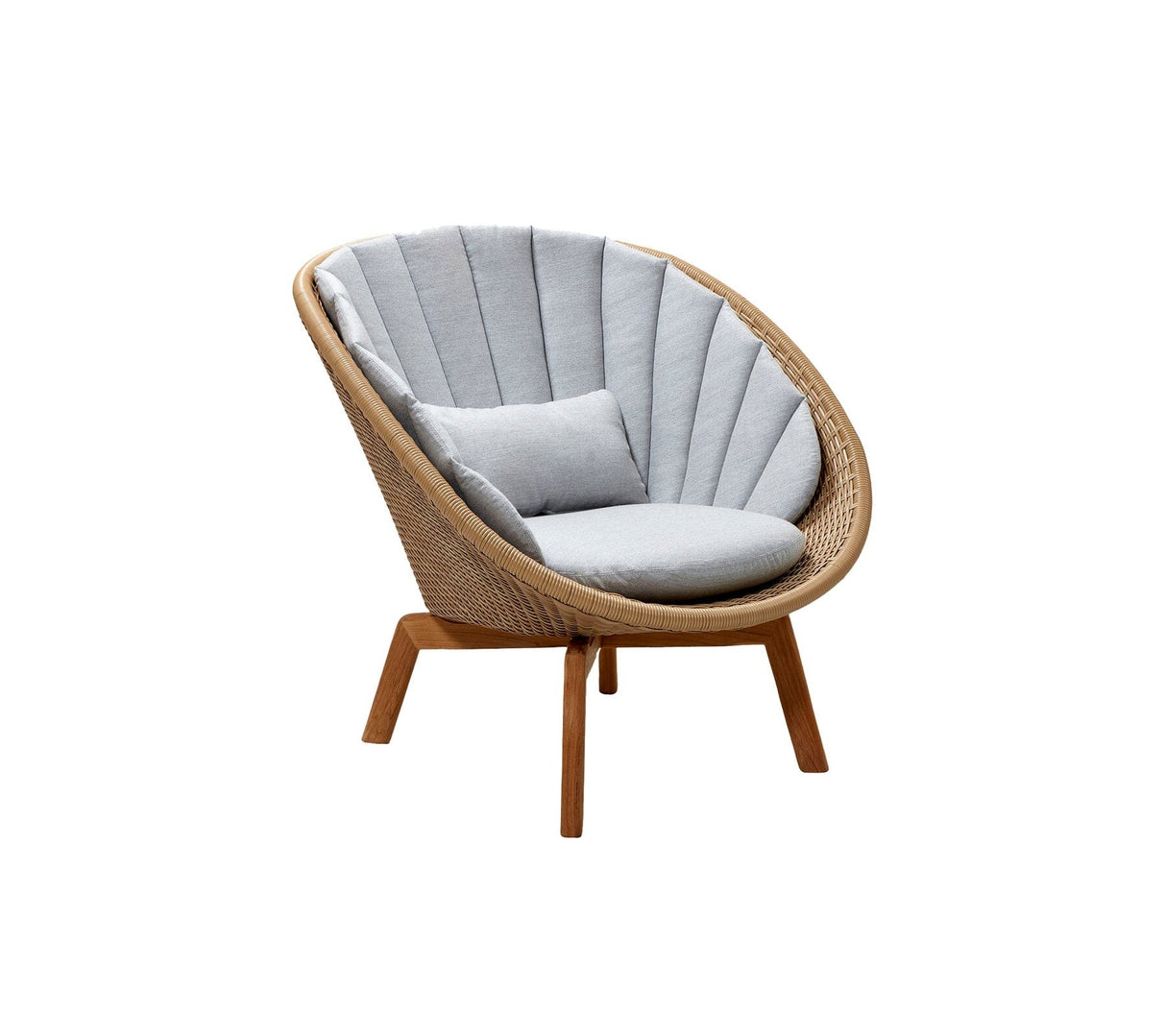 Cane-line Peacock Weave Fauteuil Club Lounge avec pieds en teck (5458)