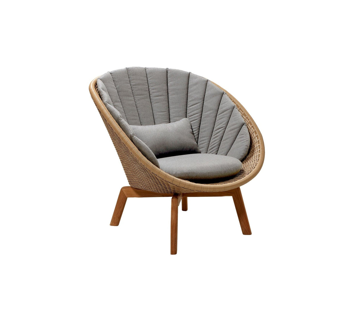 Cane-line Peacock Weave Fauteuil Club Lounge avec pieds en teck (5458)