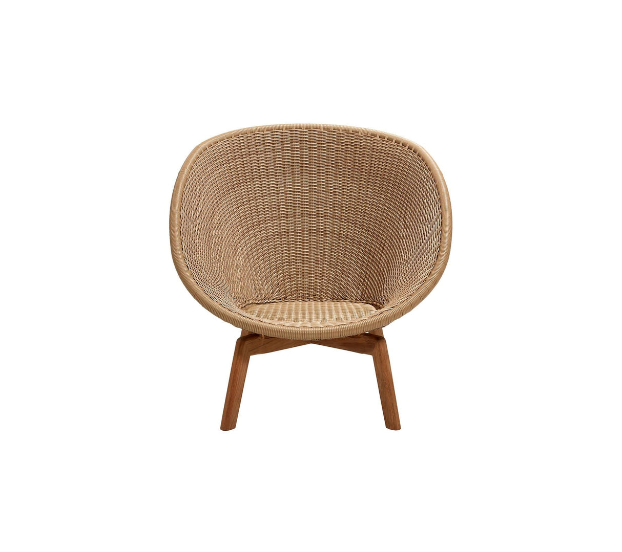 Cane-line Peacock Weave Fauteuil Club Lounge avec pieds en teck (5458)