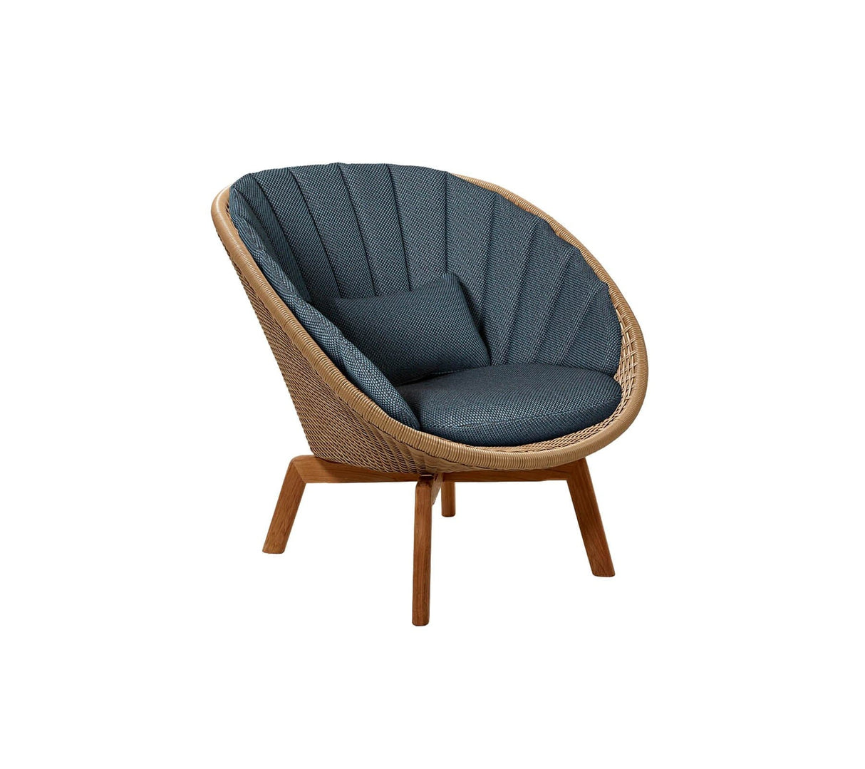 Cane-line Peacock Weave Fauteuil Club Lounge avec pieds en teck (5458)