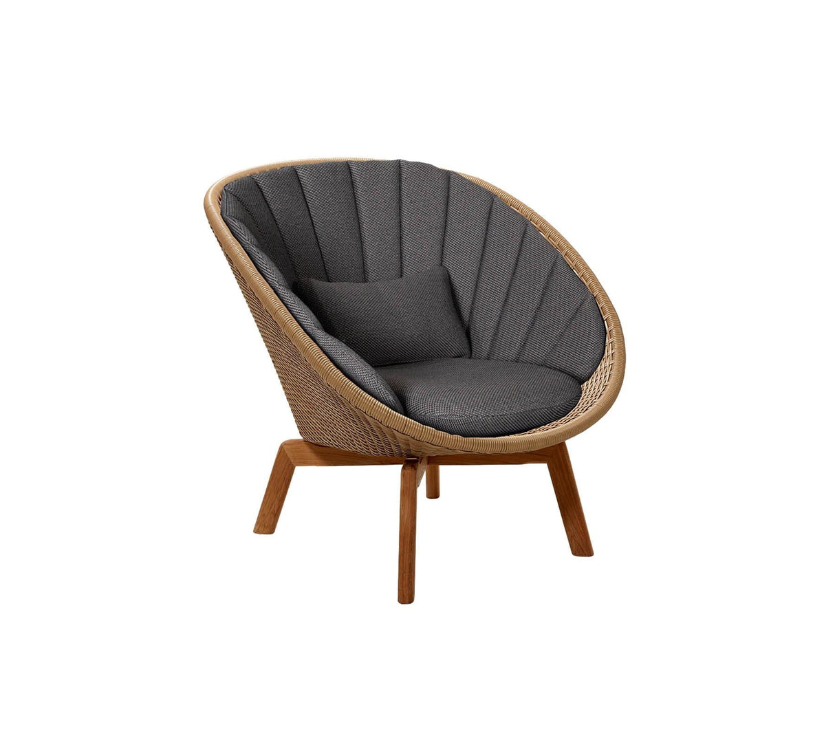 Cane-line Peacock Weave Fauteuil Club Lounge avec pieds en teck (5458)