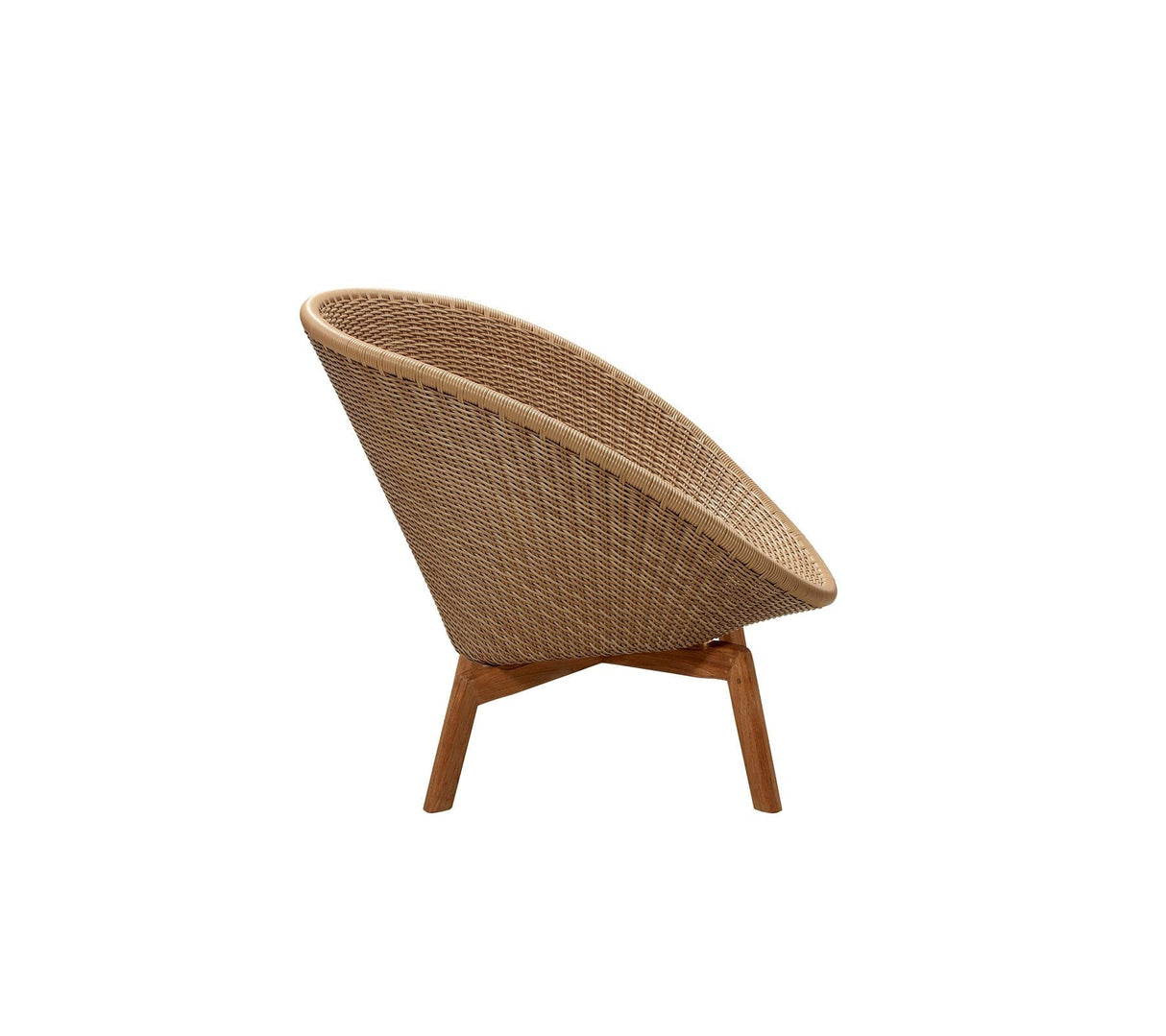 Cane-line Peacock Weave Fauteuil Club Lounge avec pieds en teck (5458)