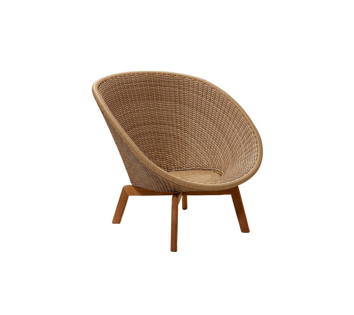 Cane-line Peacock Weave Fauteuil Club Lounge avec pieds en teck (5458) Light natural (Résine tressée, Cane-line Weave)