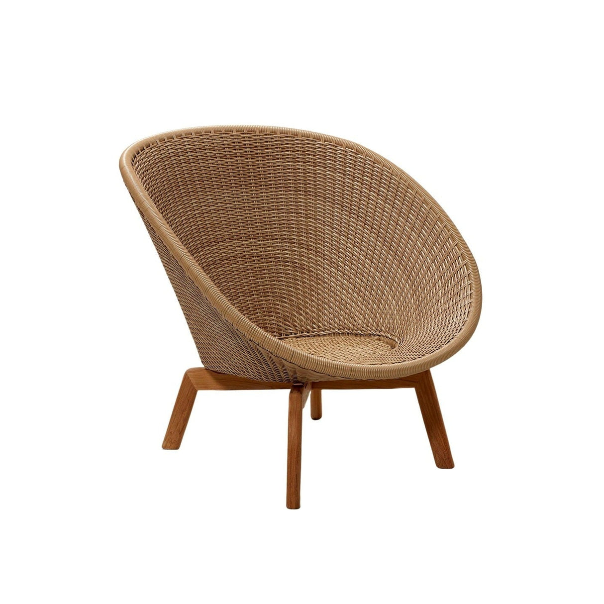 Cane-line Peacock Weave Fauteuil Club Lounge avec pieds en teck (5458) Light natural (Résine tressée, Cane-line Weave)