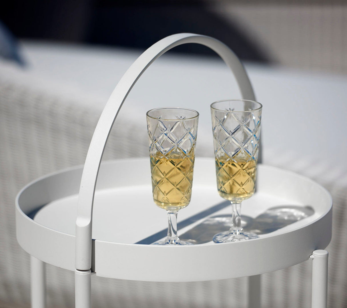 Cane-line Roll Trolley Desserte ronde Ø 44cm avec roues (5002)