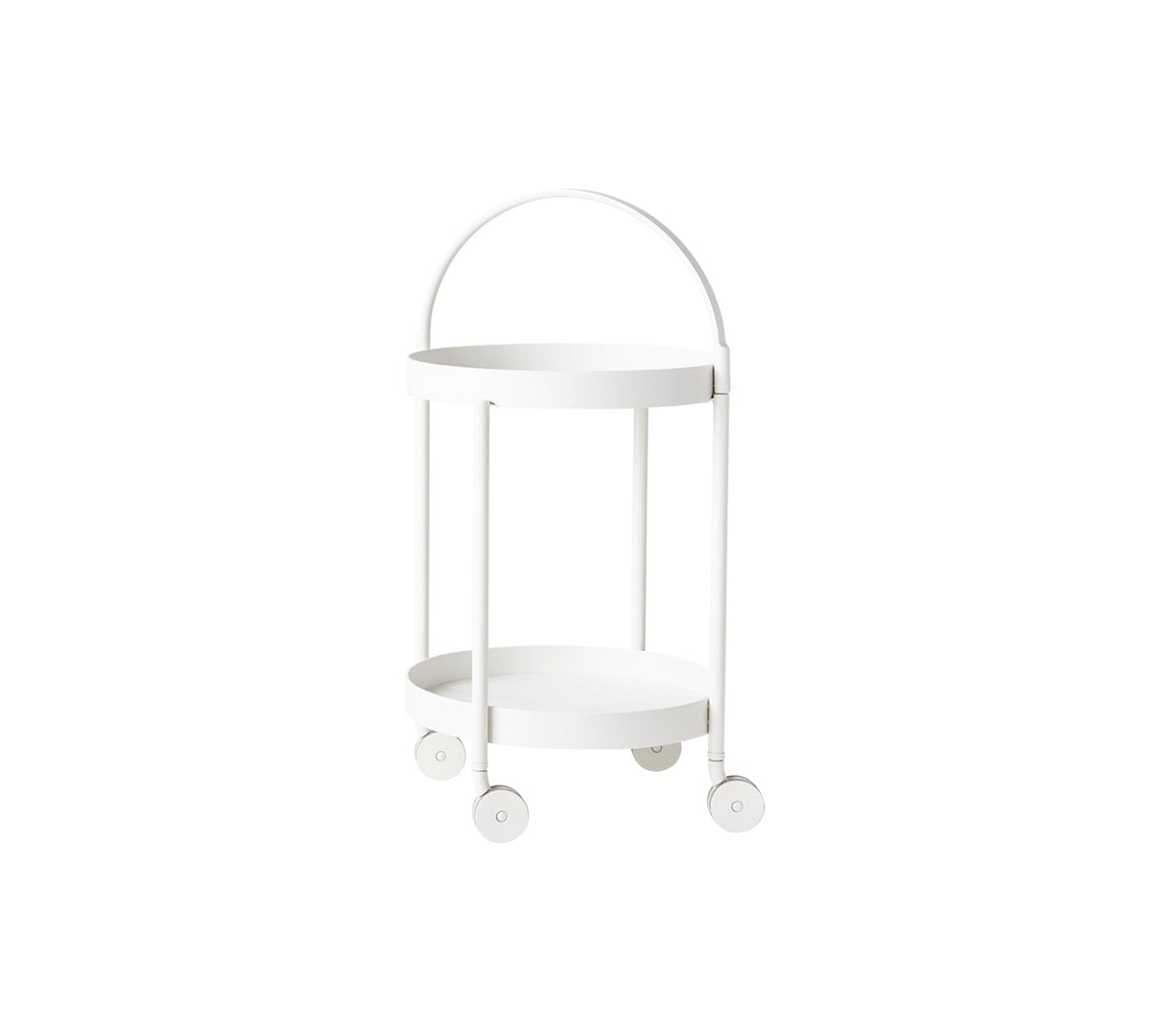 Cane-line Roll Trolley Desserte ronde Ø 44cm avec roues (5002) White (Aluminium)
