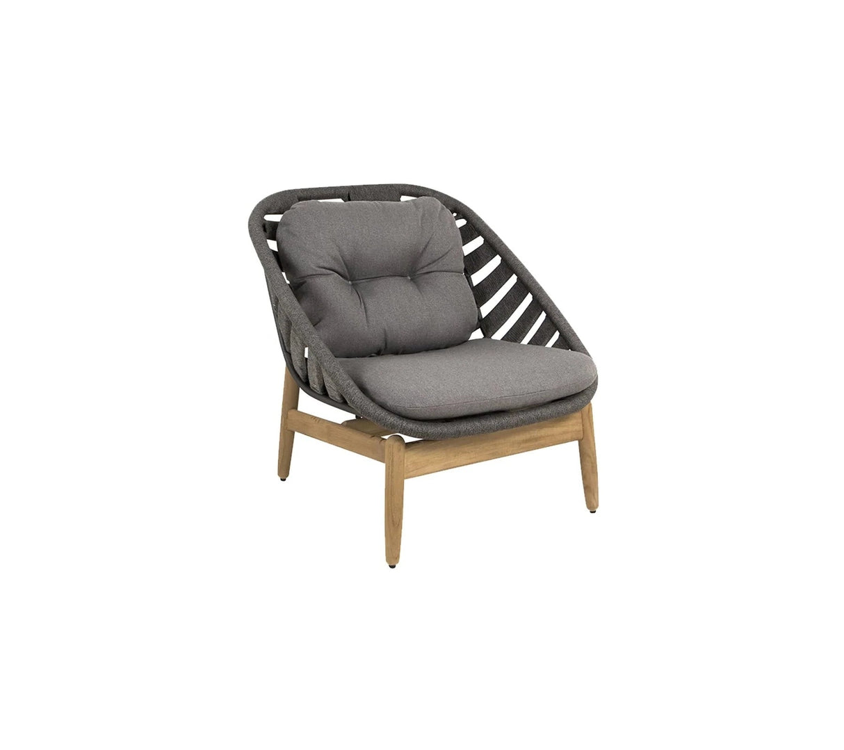 Cane-line Strington Fauteuil Club Lounge (54020) Teak + Soft Rope Dark Grey