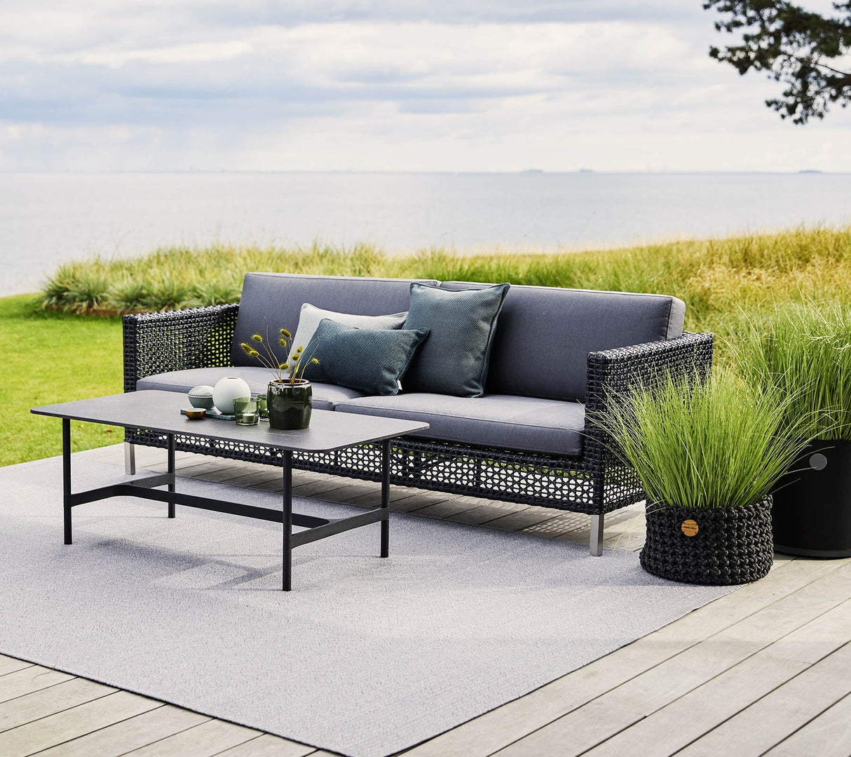 Cane-line Twist Coffee Piètement pour Table basse rectangulaire 93x53cm H:42cm, plateau en sus (5017)