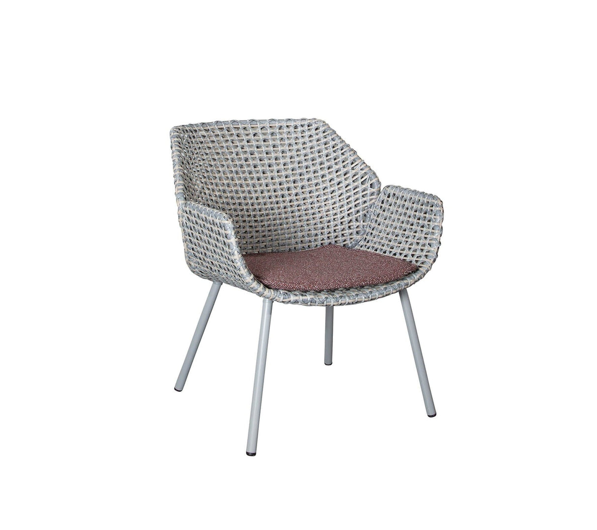 Cane-line Vibe Fauteuil Club Lounge, coussins en sus (5407) Light grey/Grey/Taupe (Résine tressée, Cane-line Weave)
