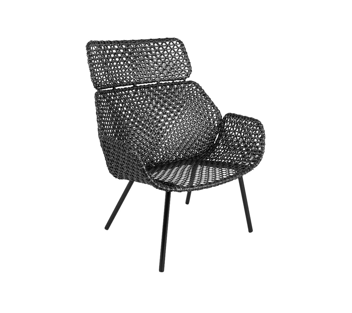 Cane-line Vibe Fauteuil Haut dossier, coussins en sus (54107) Black (noir)/Anthracite (Résine tressée, Cane-line Weave)