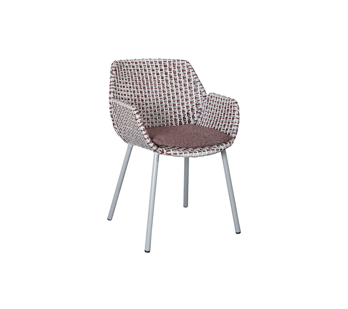 Cane-line Vibe Fauteuil repas (5406), coussin en sus Light grey/Bordeaux/Dusty rose (Résine tressée, Cane-line Weave)