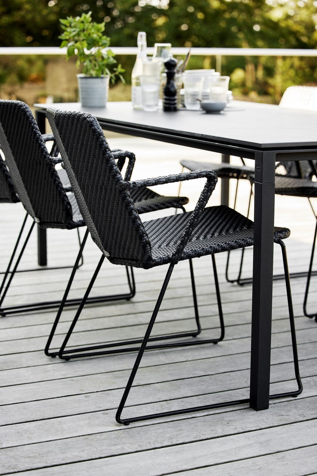 Cane-line Vision Fauteuil repas empilable (5403), coussin en sus