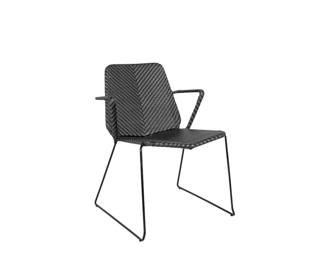 Cane-line Vision Fauteuil repas empilable (5403), coussin en sus Black (Résine tressée Cane-line Weave)