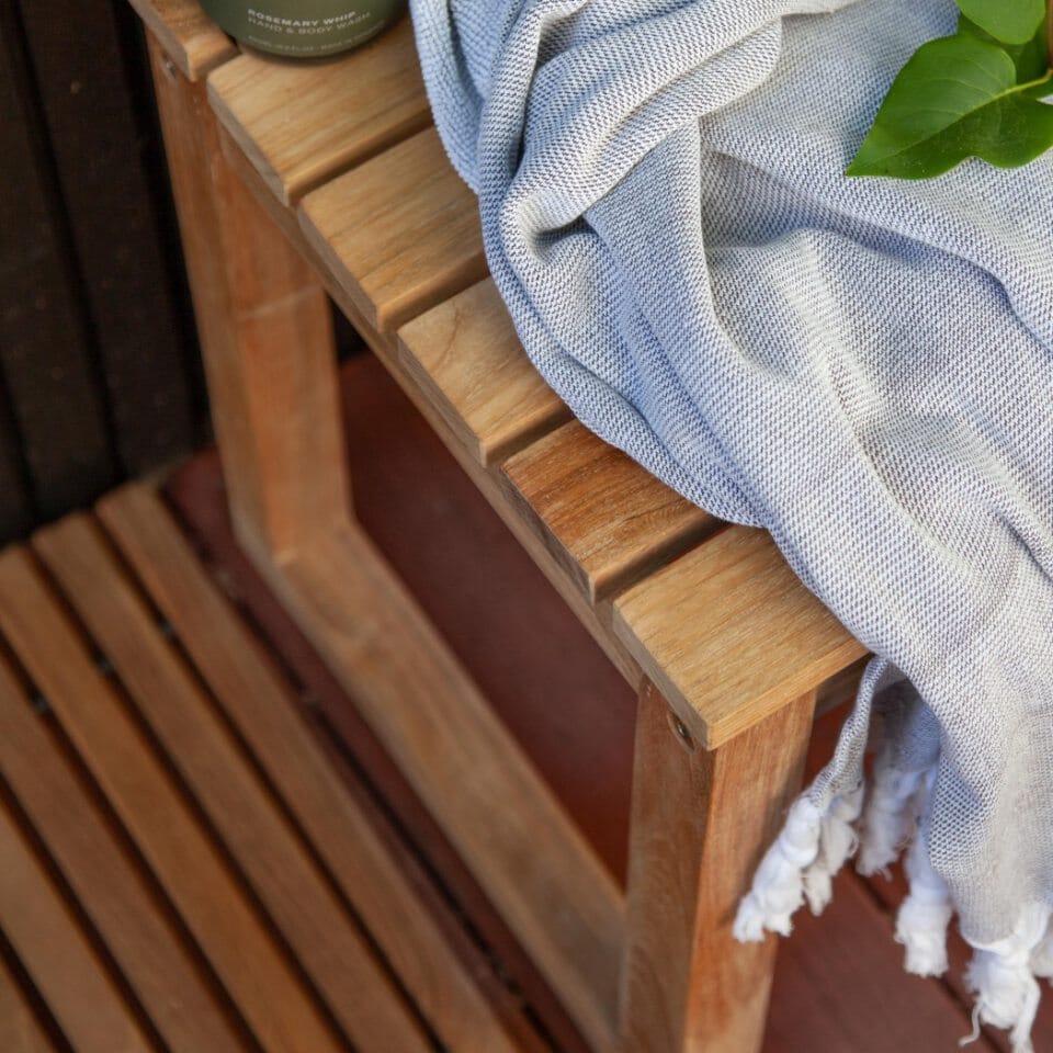 Cinas Vega Tabouret Teck 55x40cm