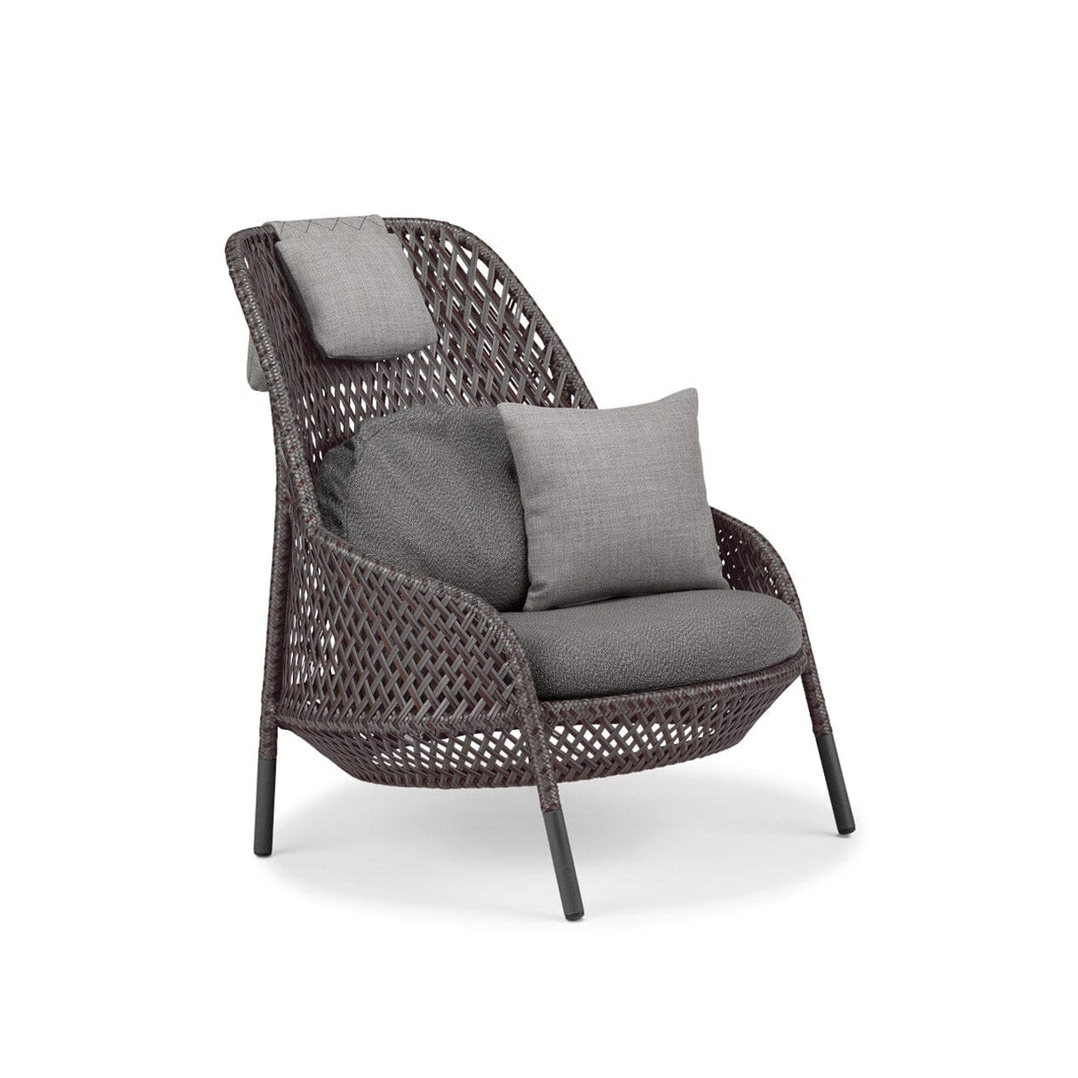 Dedon Ahnda Wing chair, coussins en sus Graphite 108