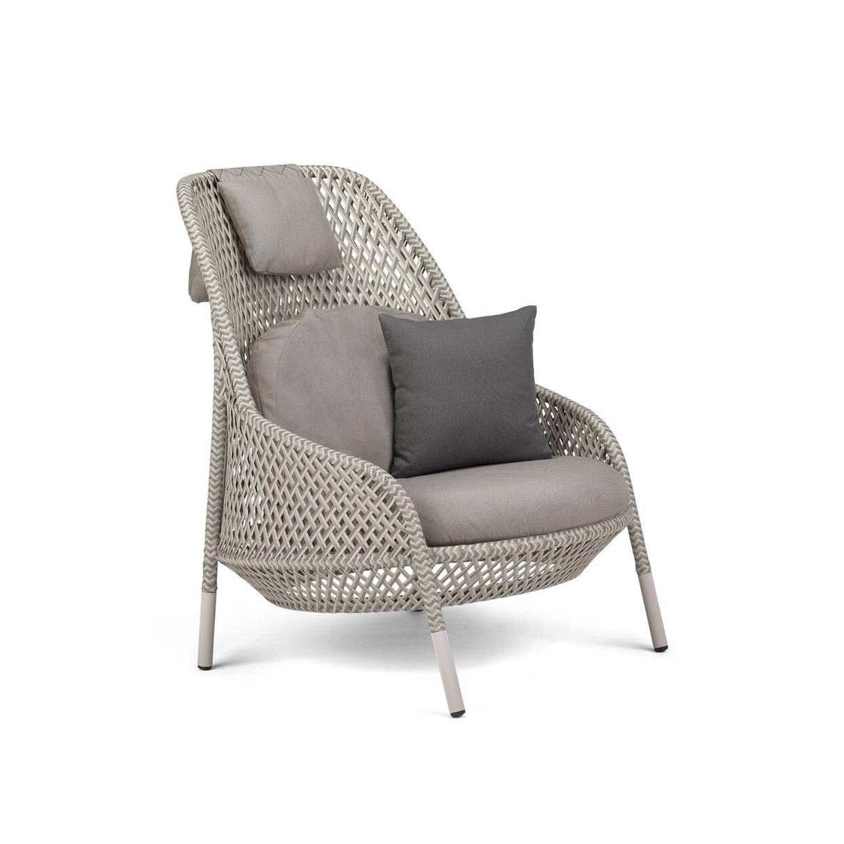 Dedon Ahnda Wing chair, coussins en sus White Quartz 106