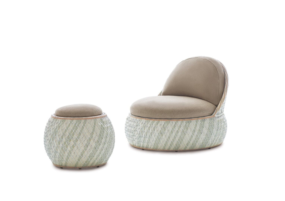 Dedon Dala Base Stool Ø46cm, H: 44cm, coussin en sus