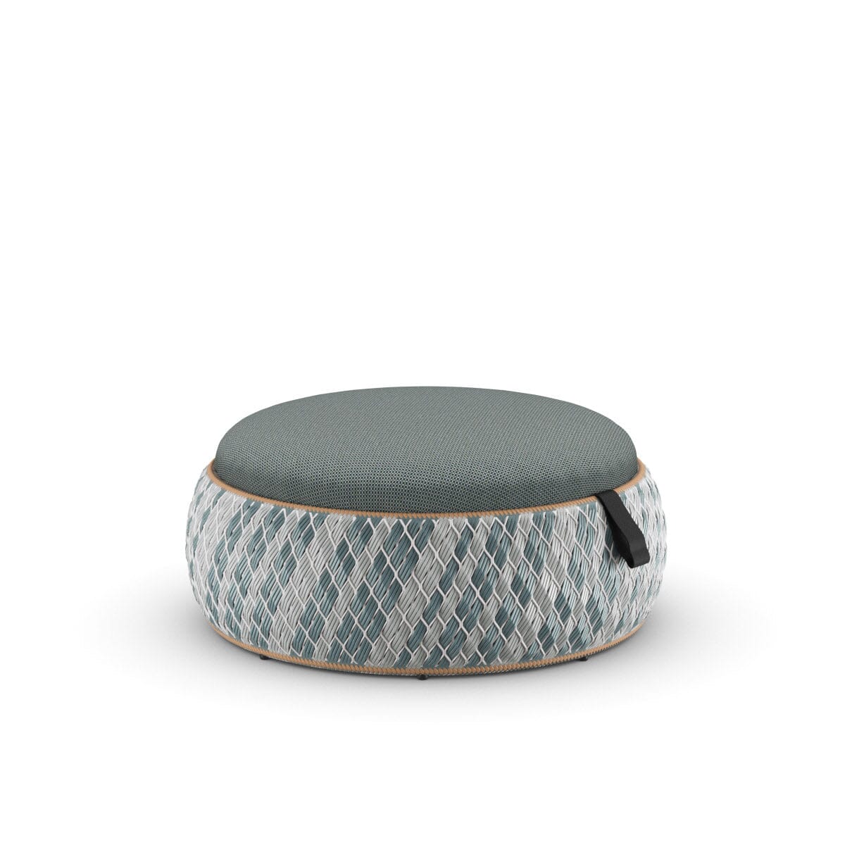 Dedon Dala Base Stool Ø89cm, H: 31cm, coussin en sus Bahamas 168