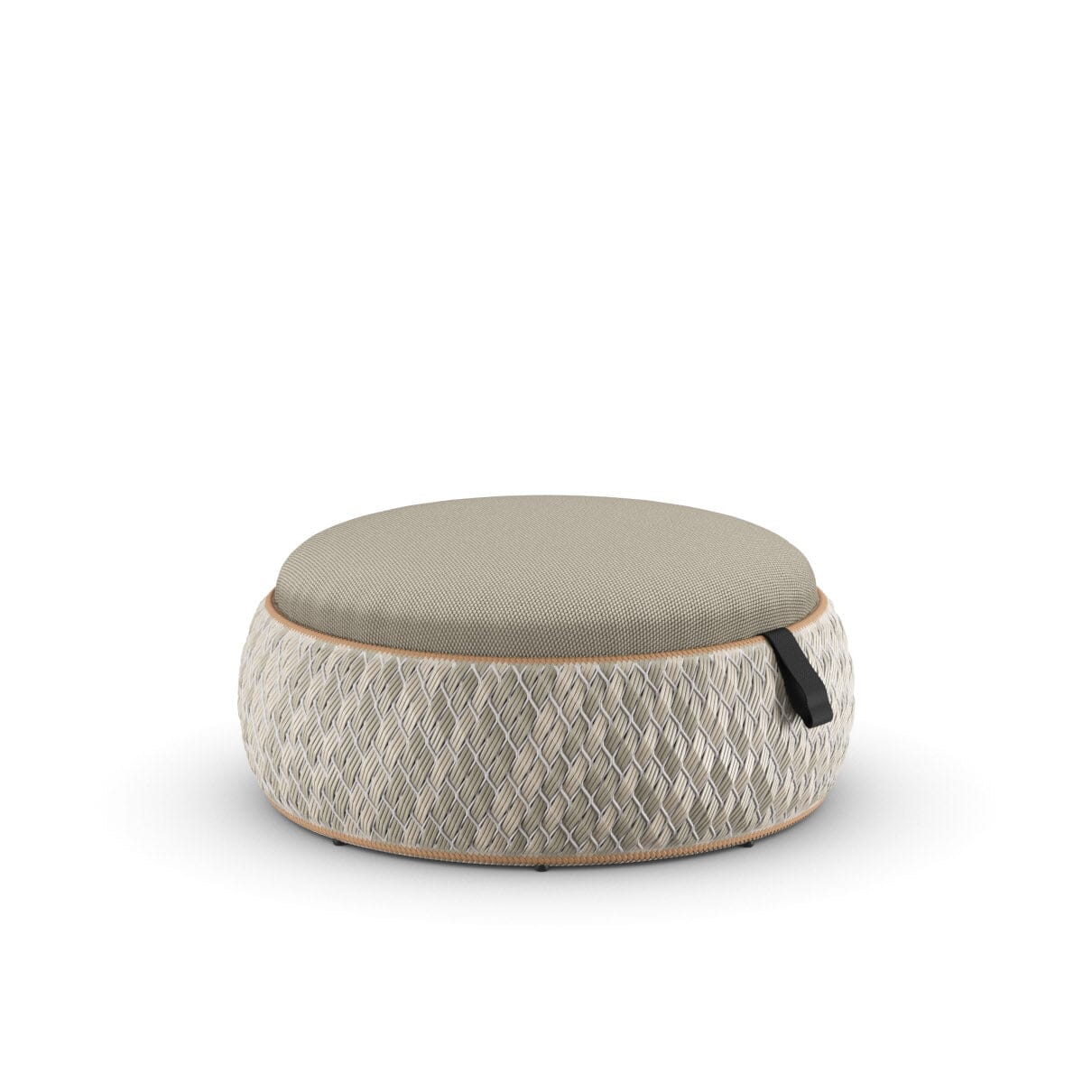 Dedon Dala Base Stool Ø89cm, H: 31cm, coussin en sus Ibiza 167
