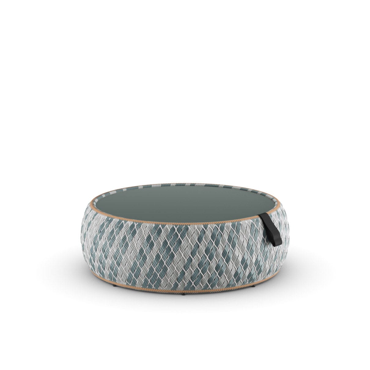 Dedon Dala Set Coffee Table Ø89cm, H: 31cm, avec plateau en verre Bahamas 168