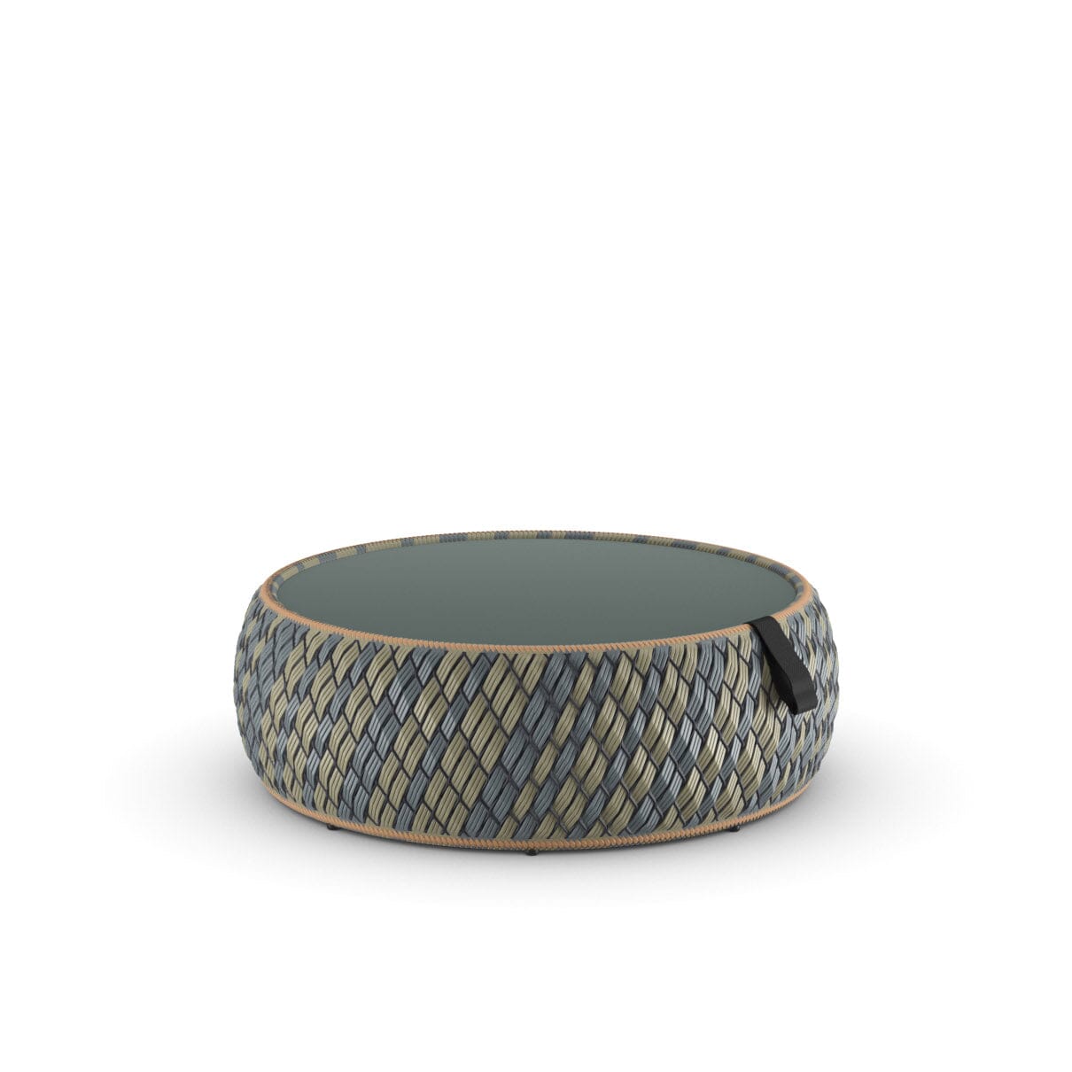 Dedon Dala Set Coffee Table Ø89cm, H: 31cm, avec plateau en verre Ubud 165