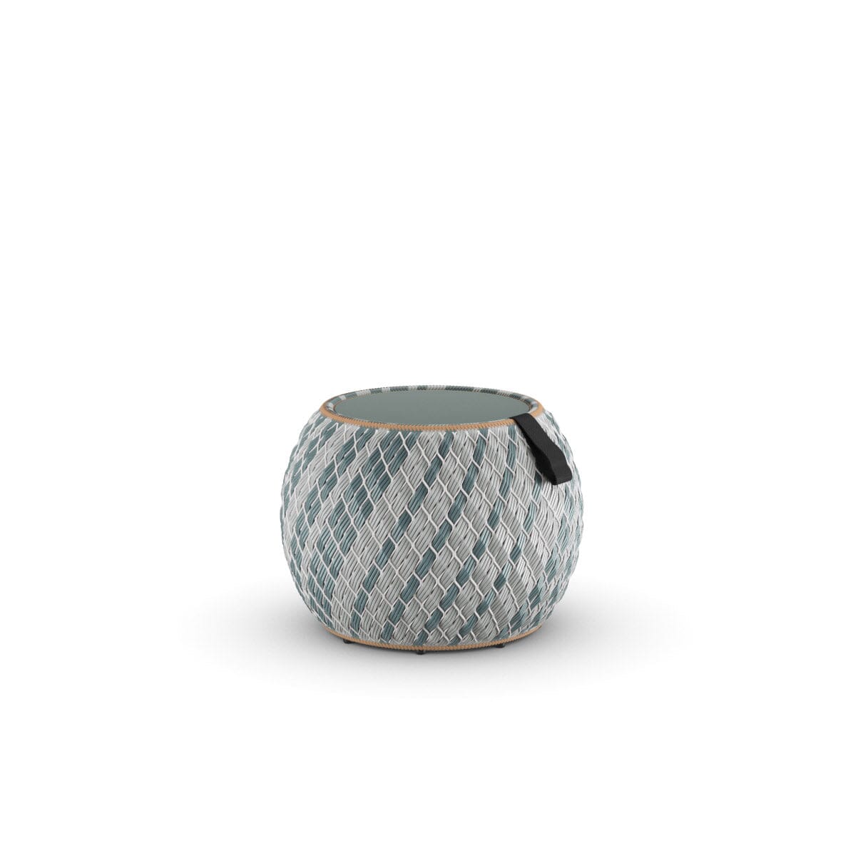 Dedon Dala Set Side Table / Table d'appoint Ø46cm, H: 44cm, avec plateau en verre Bahamas 168