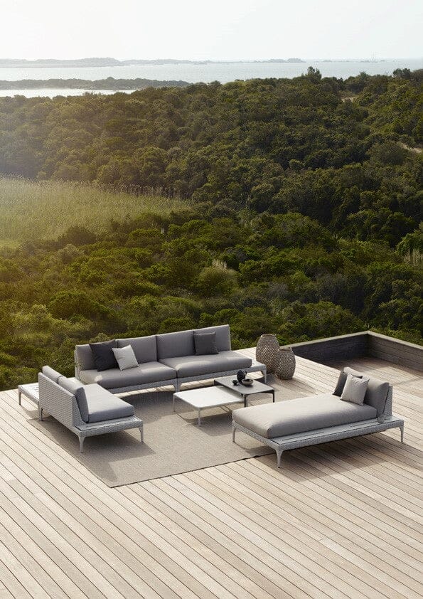 Dedon Izon Set Coffee Table 120x120cm, avec mineral composite plateau en Lava