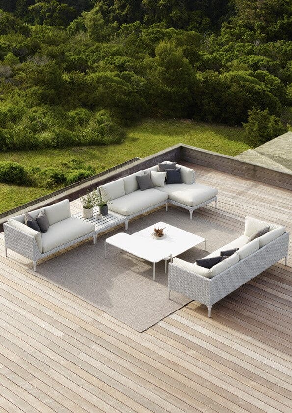 Dedon Izon Set Coffee Table 120x120cm, avec mineral composite plateau en Lava