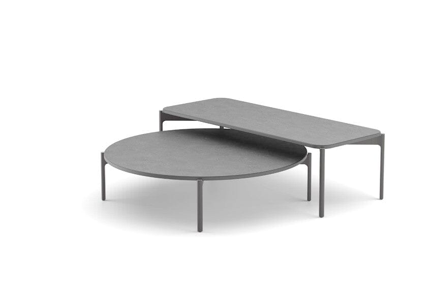 Dedon Izon Set Coffee Table Ø111cm, avec plateau HPL Black Pepper