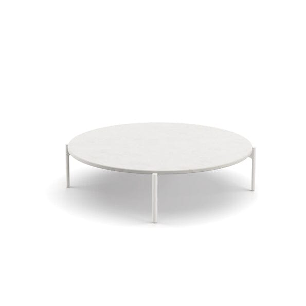 Dedon Izon Set Coffee Table Ø111cm, avec plateau mineral composite Talc Talc 343