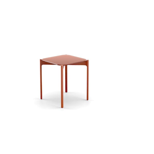 Dedon Izon Set Side Table / Table d'appoint 39x39cm, avec glass plateau en Terracotta Terracotta 084