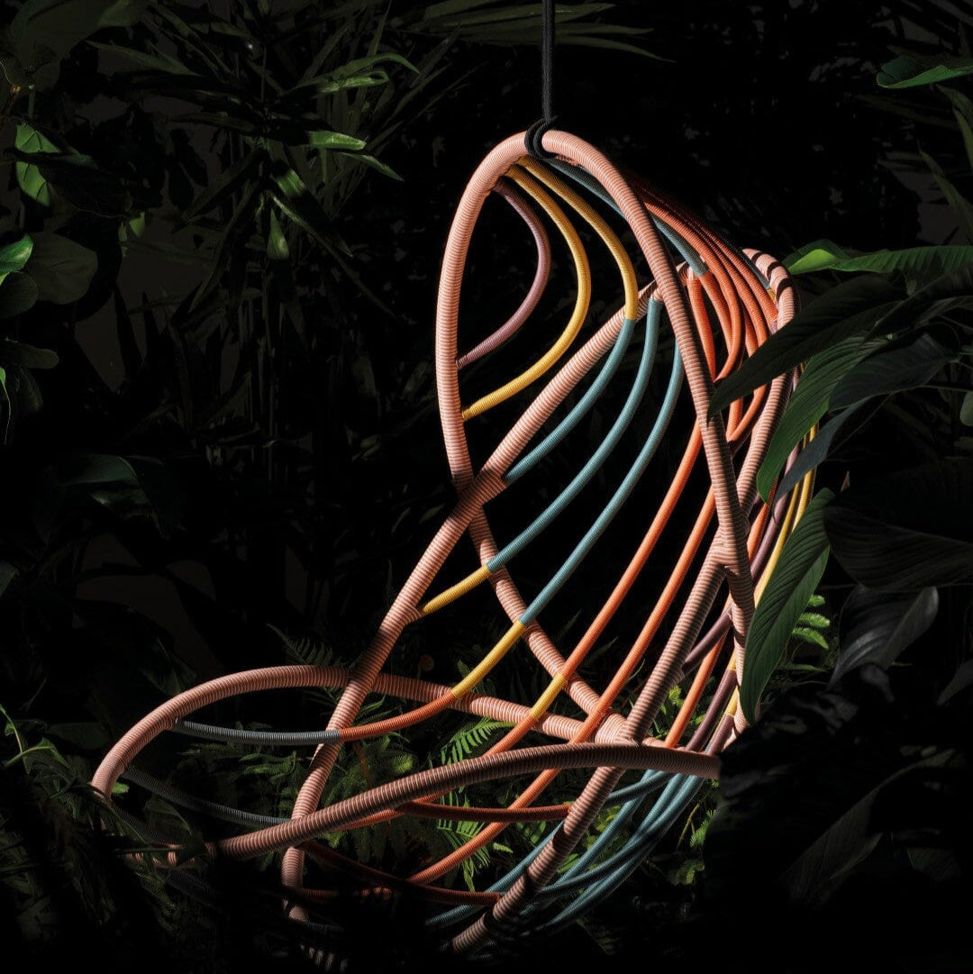 Dedon Kida Set Hanging Lounge chair avec infinite loop, coussin en sus