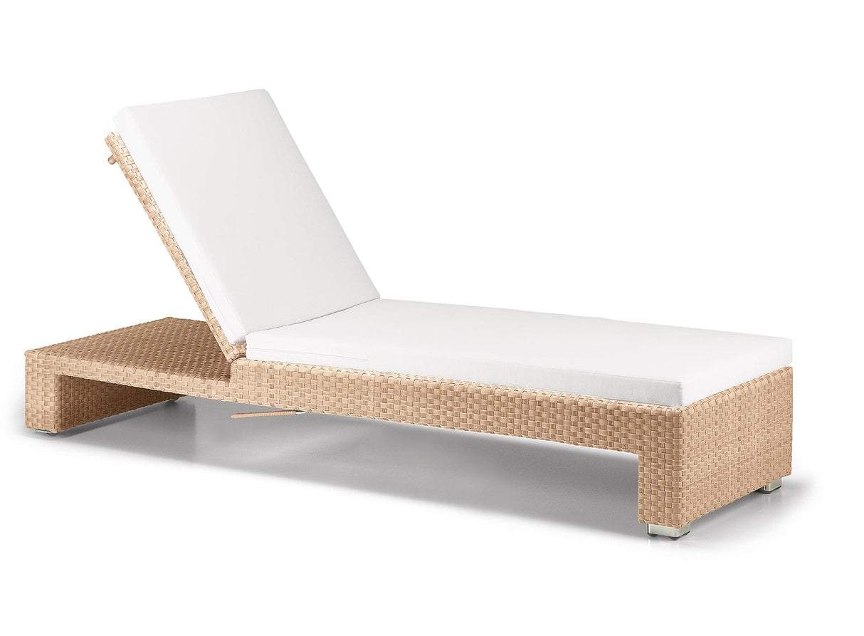 Dedon Lounge Chaise longue avec roues, Coussin en sus Bleach 066