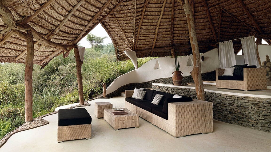 Dedon Lounge FootStool / Tabouret / Repose-pieds 110x110cm, Coussin en sus
