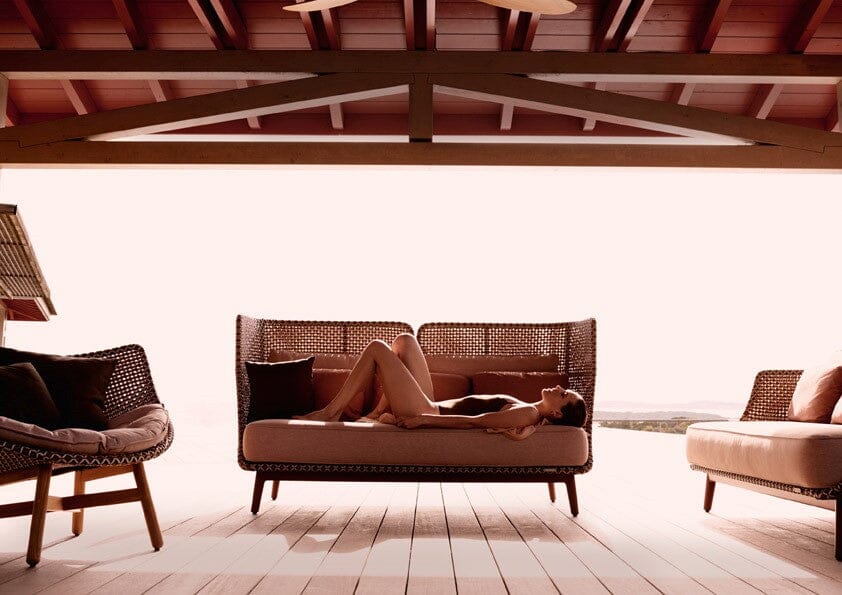 Dedon Mbarq 3-seater / Canapé 3 places high backrest, Coussins en sus