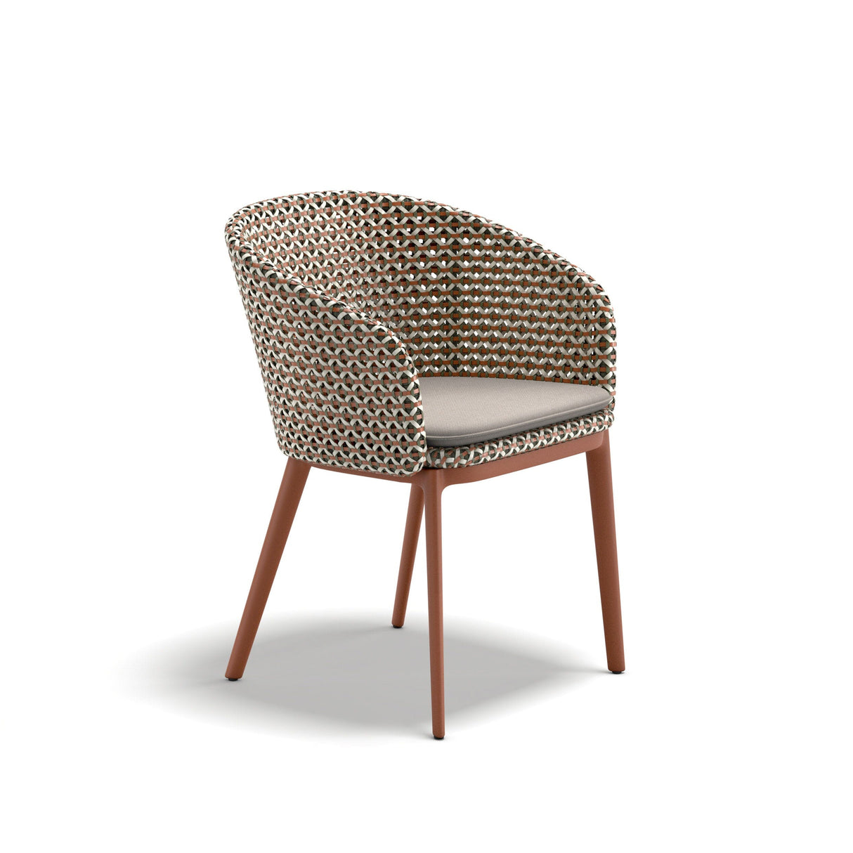 Dedon Mbrace ALU Fauteuil repas, Coussins en sus Chestnut 151