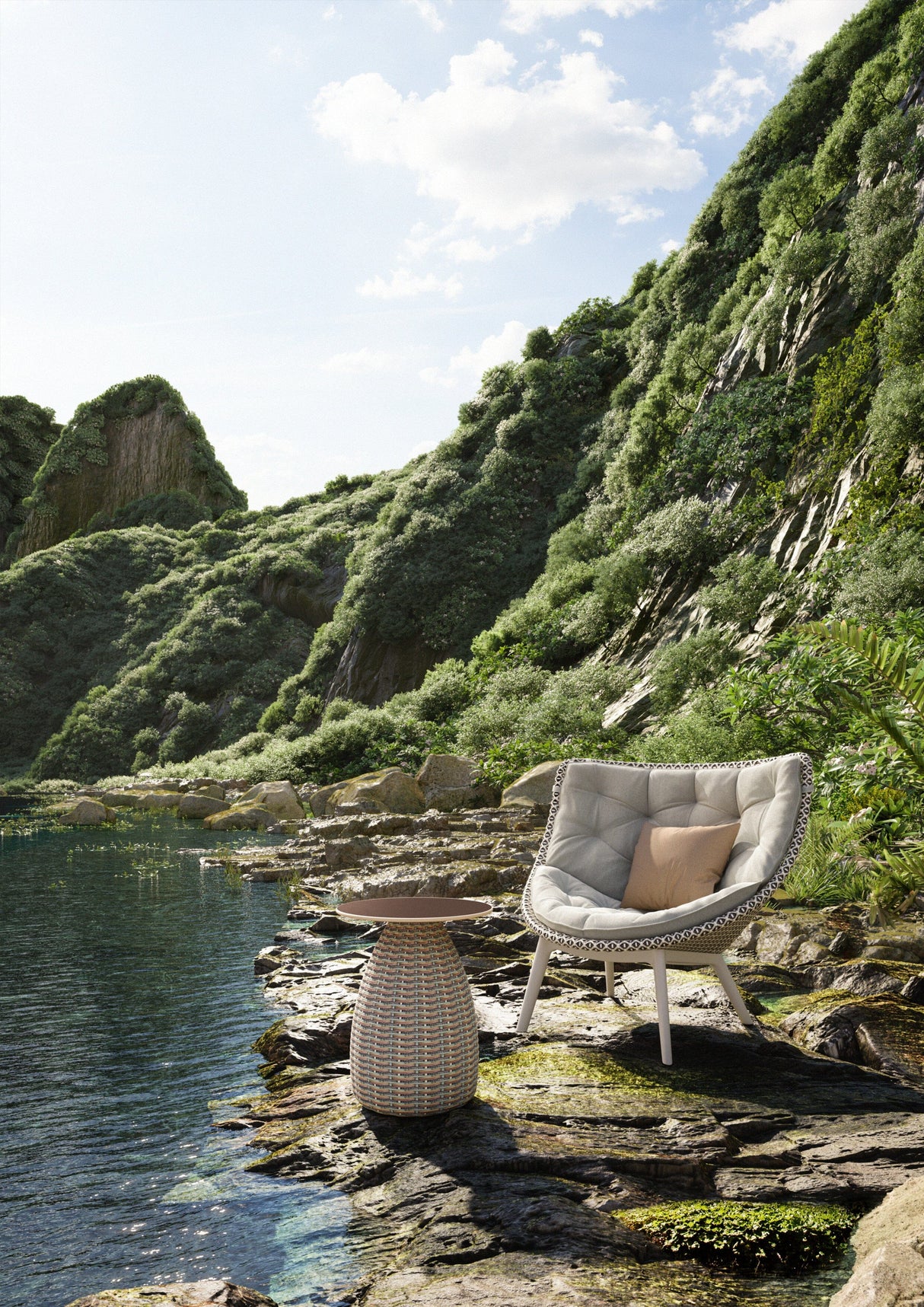Dedon Mbrace ALU Lounge chair, Coussins en sus