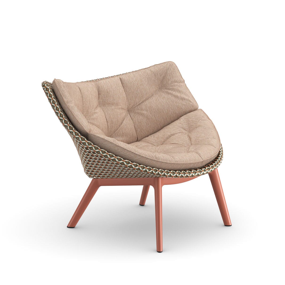 Dedon Mbrace ALU Lounge chair, Coussins en sus Chestnut 151