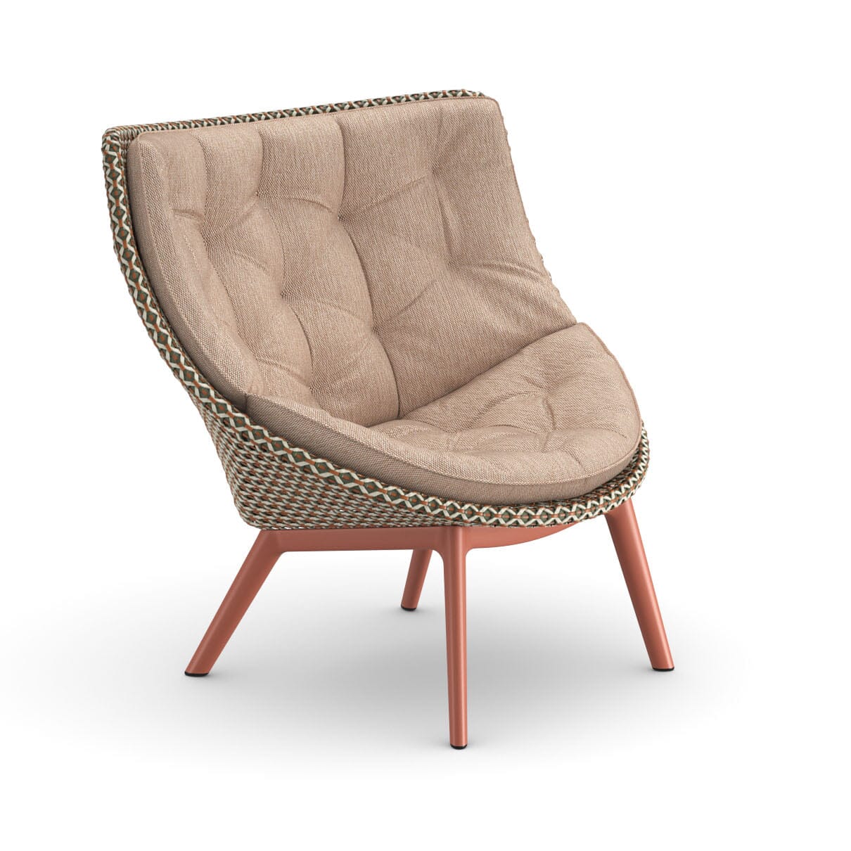 Dedon Mbrace ALU Wing chair, Coussins en sus Chestnut 151