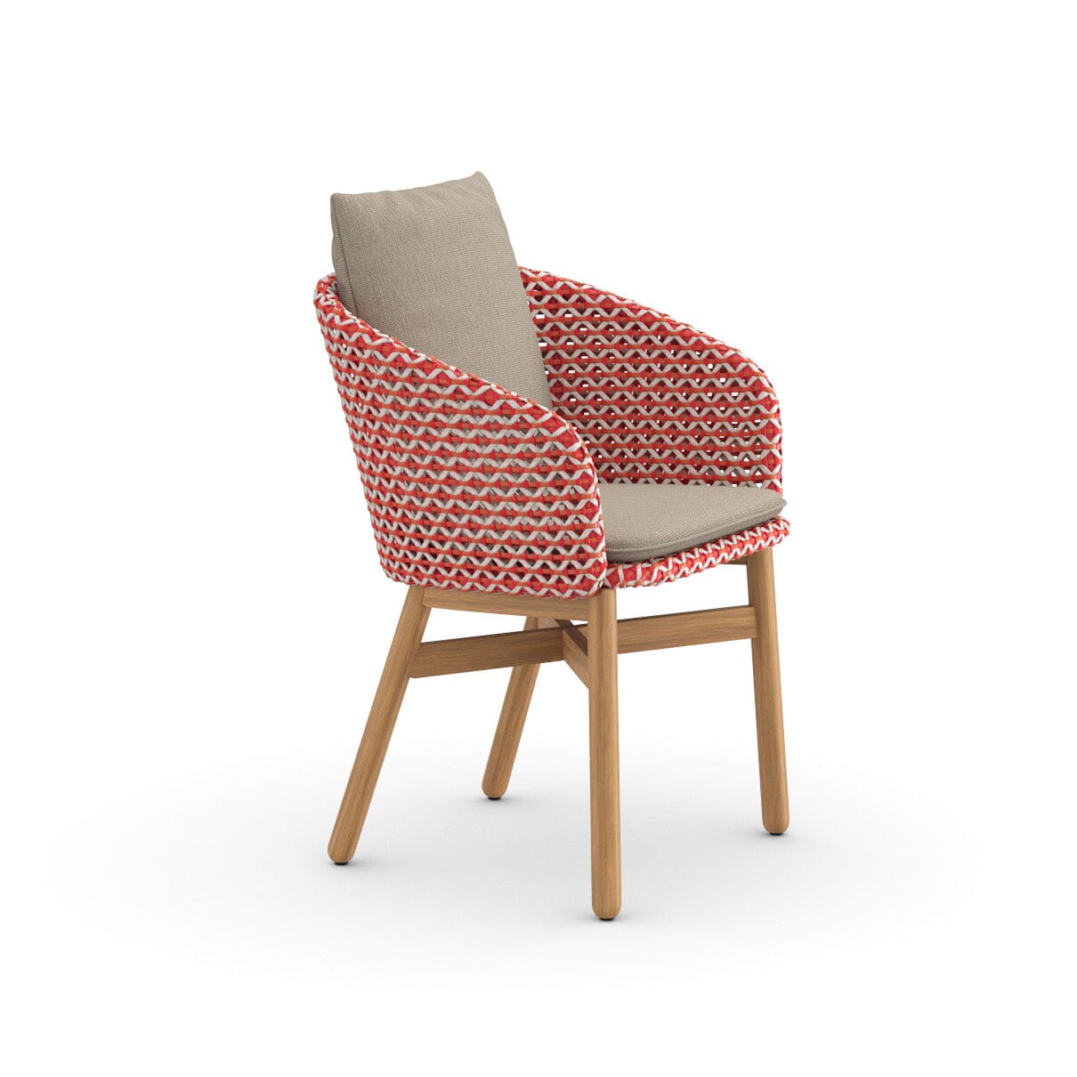 Dedon Mbrace Fauteuil repas avec Teak Base, Coussins en sus