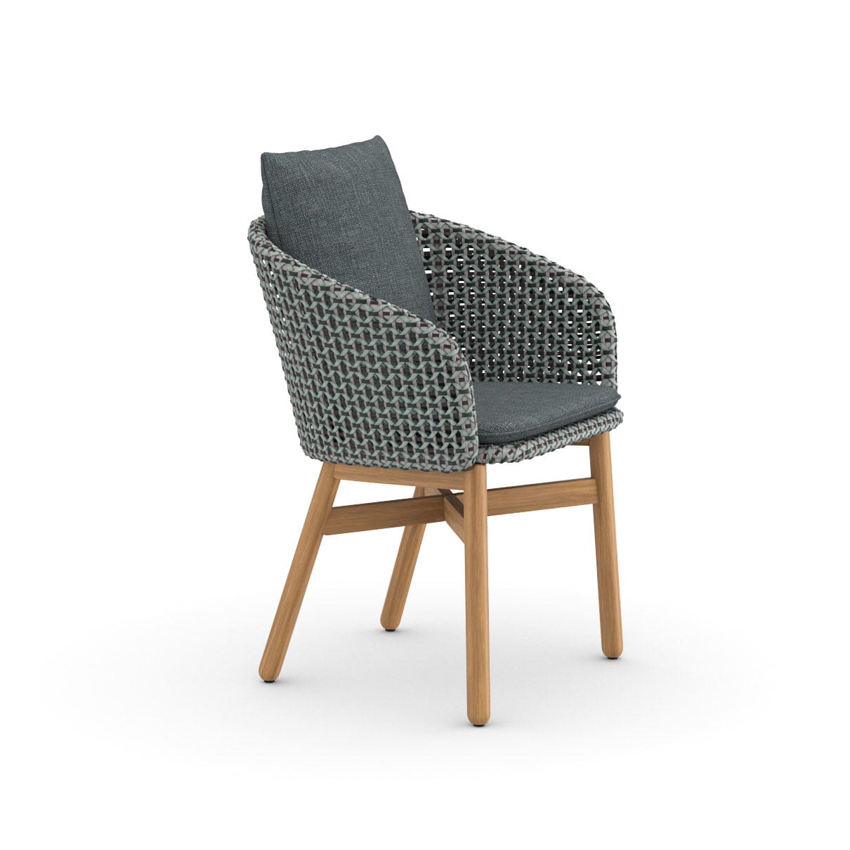 Dedon Mbrace Fauteuil repas avec Teak Base, Coussins en sus