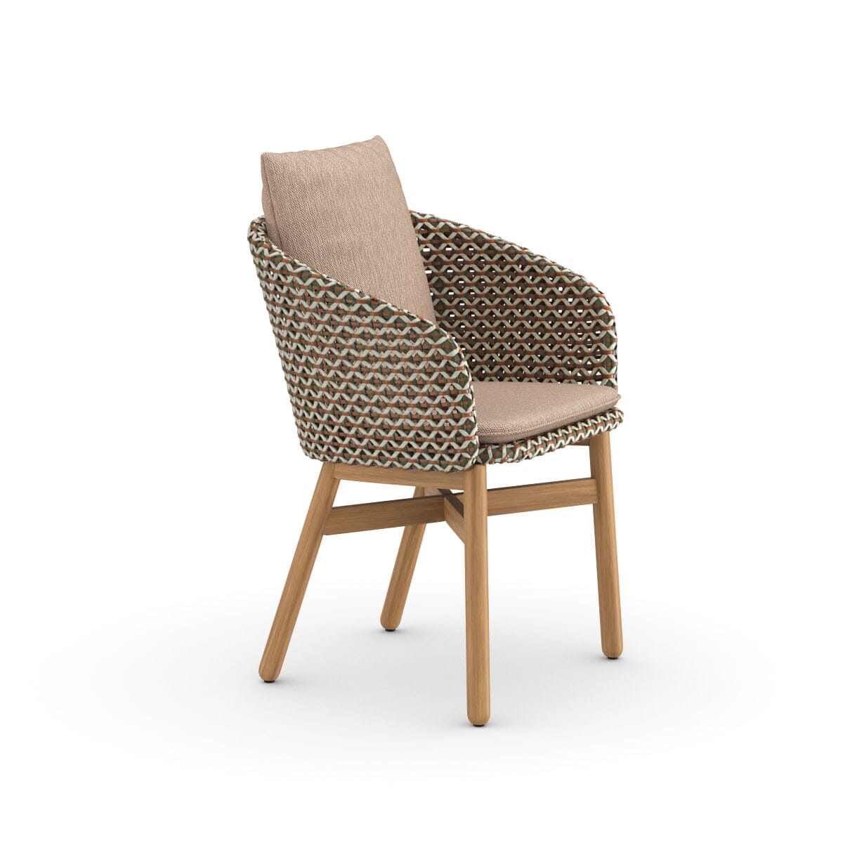 Dedon Mbrace Fauteuil repas avec Teak Base, Coussins en sus