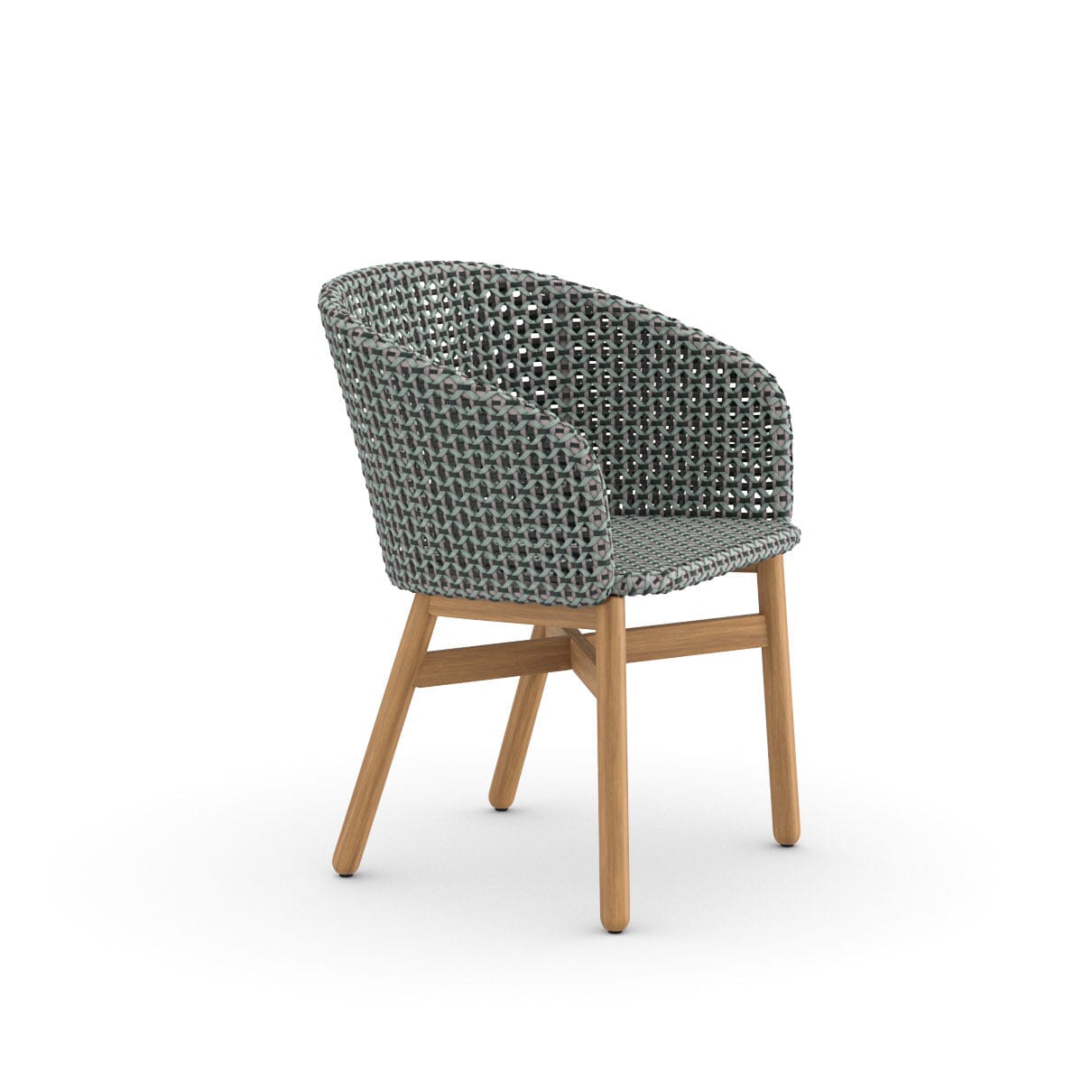 Dedon Mbrace Fauteuil repas avec Teak Base, Coussins en sus Baltic 141